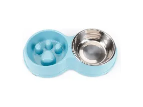 Pet Slow Food Double Bowl 31.5x17.5x6