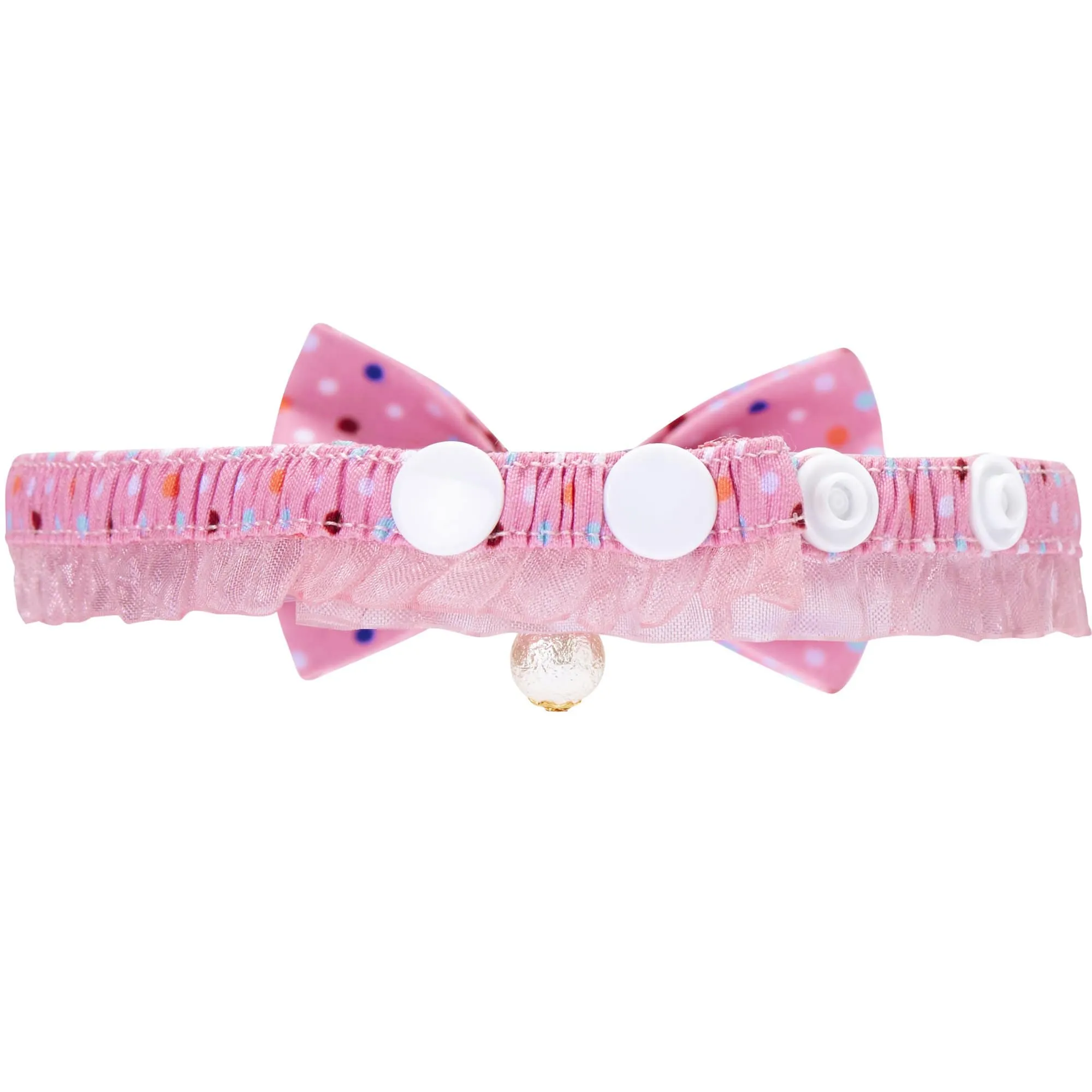 Polka Dot Bowtie Cat Collar with Pearl