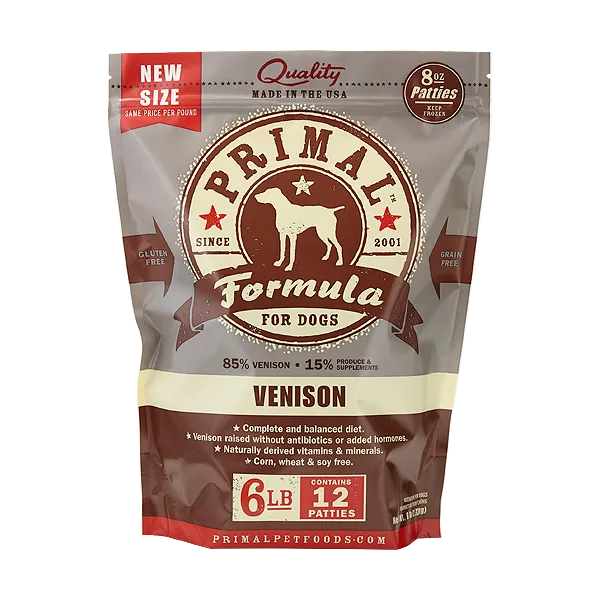 Primal Dog Frozen Patties Venison 6lb