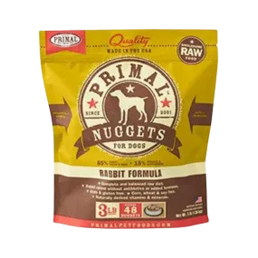 Primal Nuggets Rabbit Formula Frozen Raw Dog Food 3 lbs