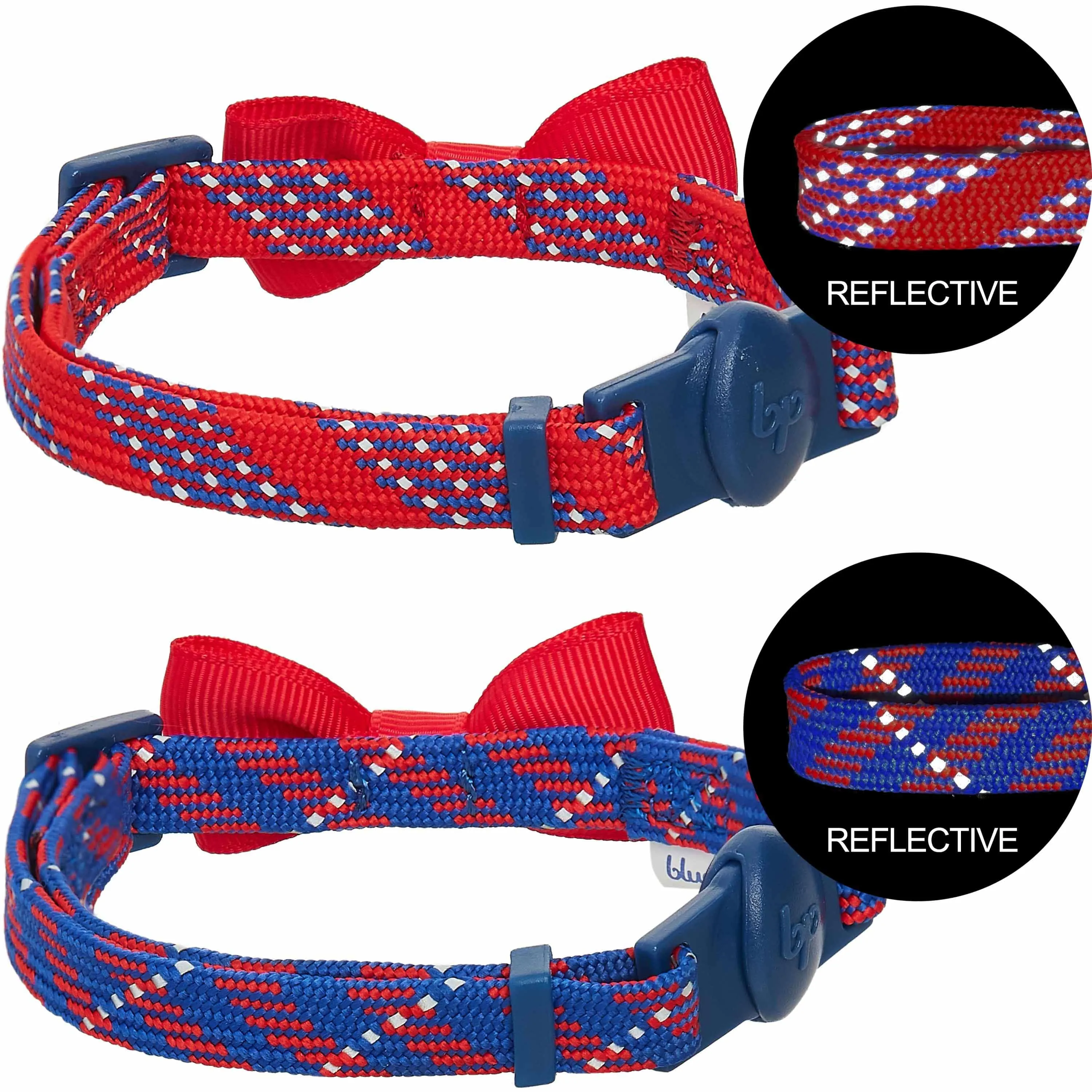 Reflective Striped Cat Collar, 2 Pack