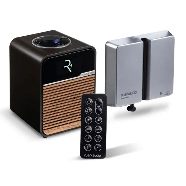 Ruark R1 Mk4 DAB  Radio With BackPack 3 And Remote Control Package Espresso