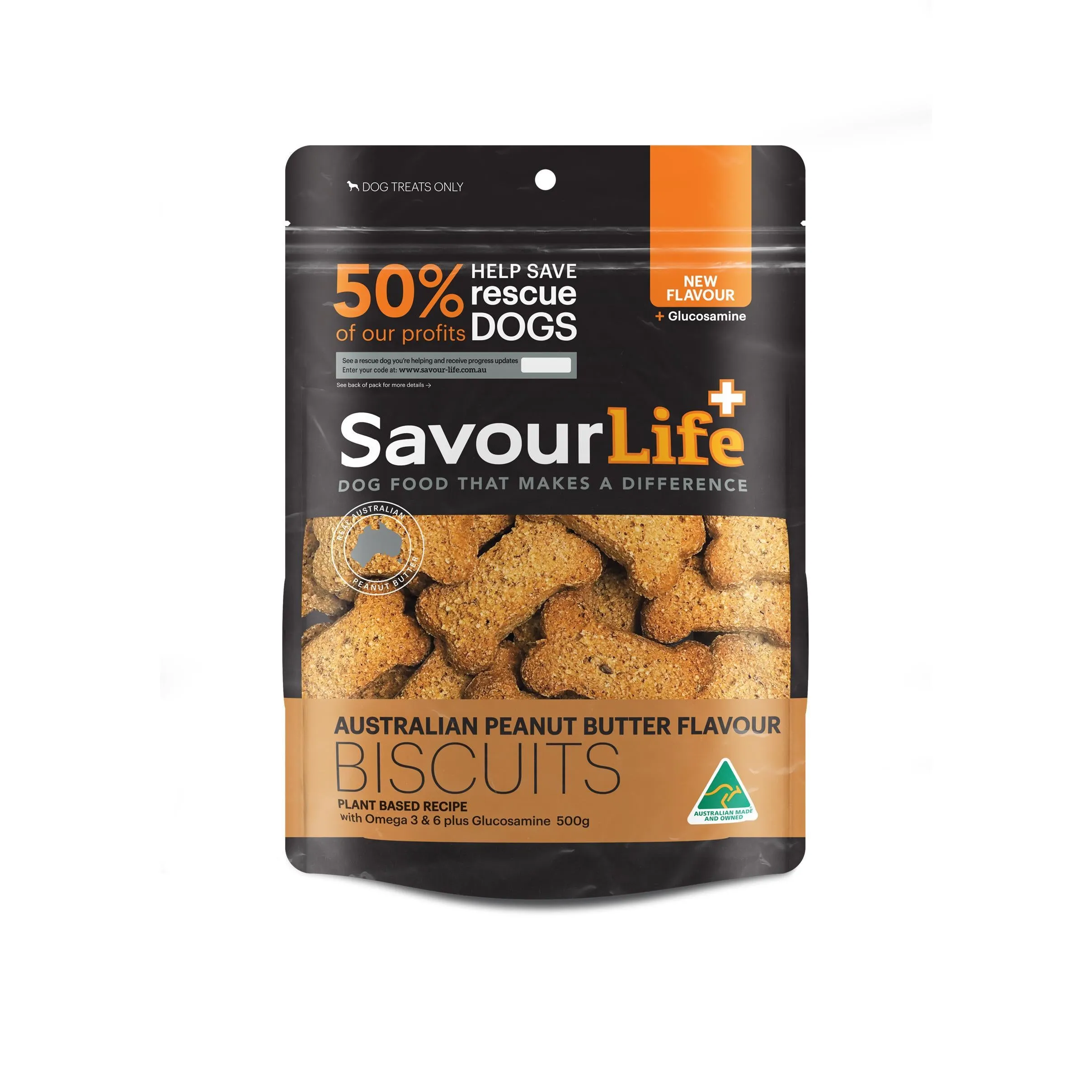 SavourLife Australian Peanut Butter Biscuit Dog Treats 500g