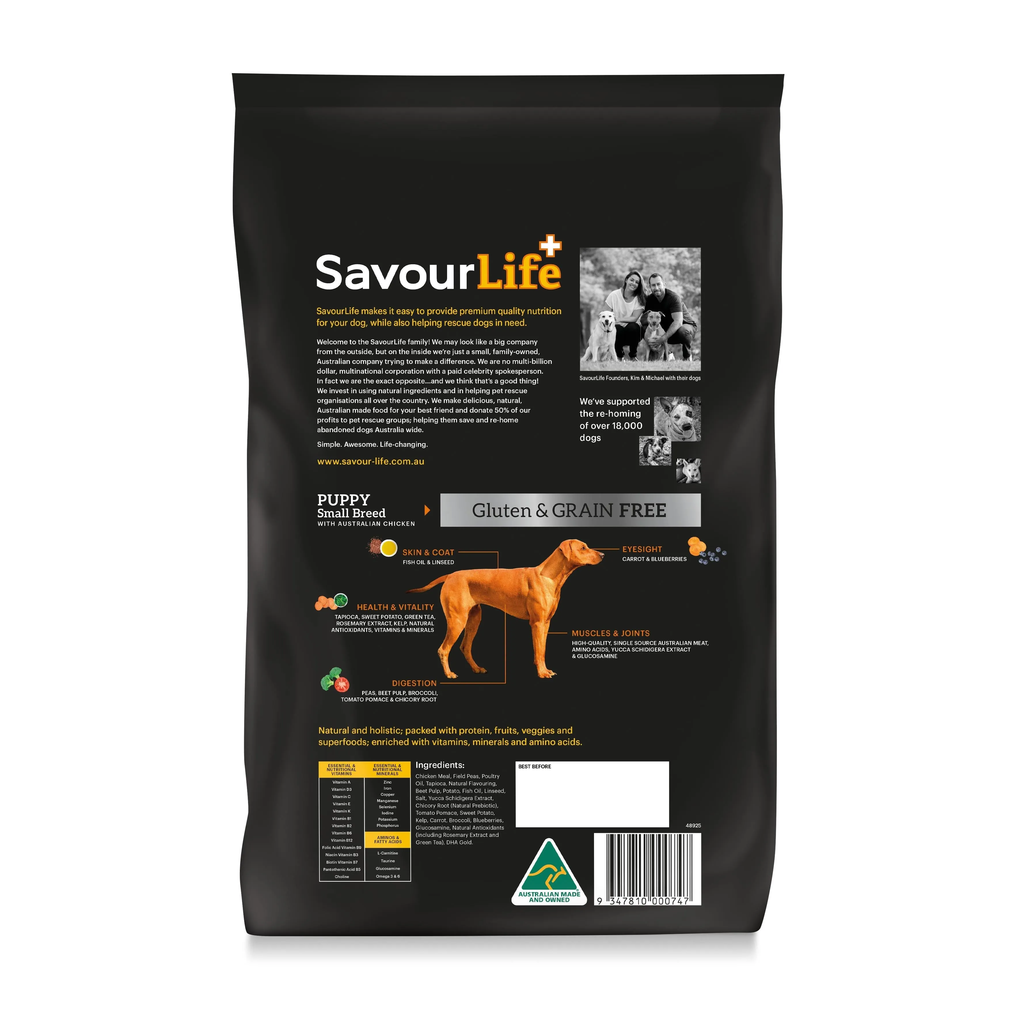 SavourLife Grain Free Dry Dog Food Chicken Puppy for Small Breed 2.5kg