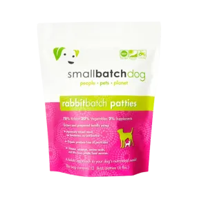 Small Batch Rabbit Frozen Raw Dog Food Patties, 6 lbs