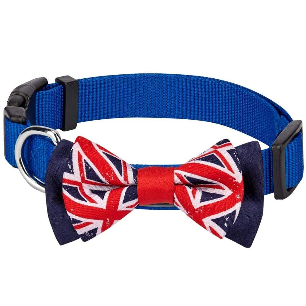 Union Jack Bowtie Dog Collar