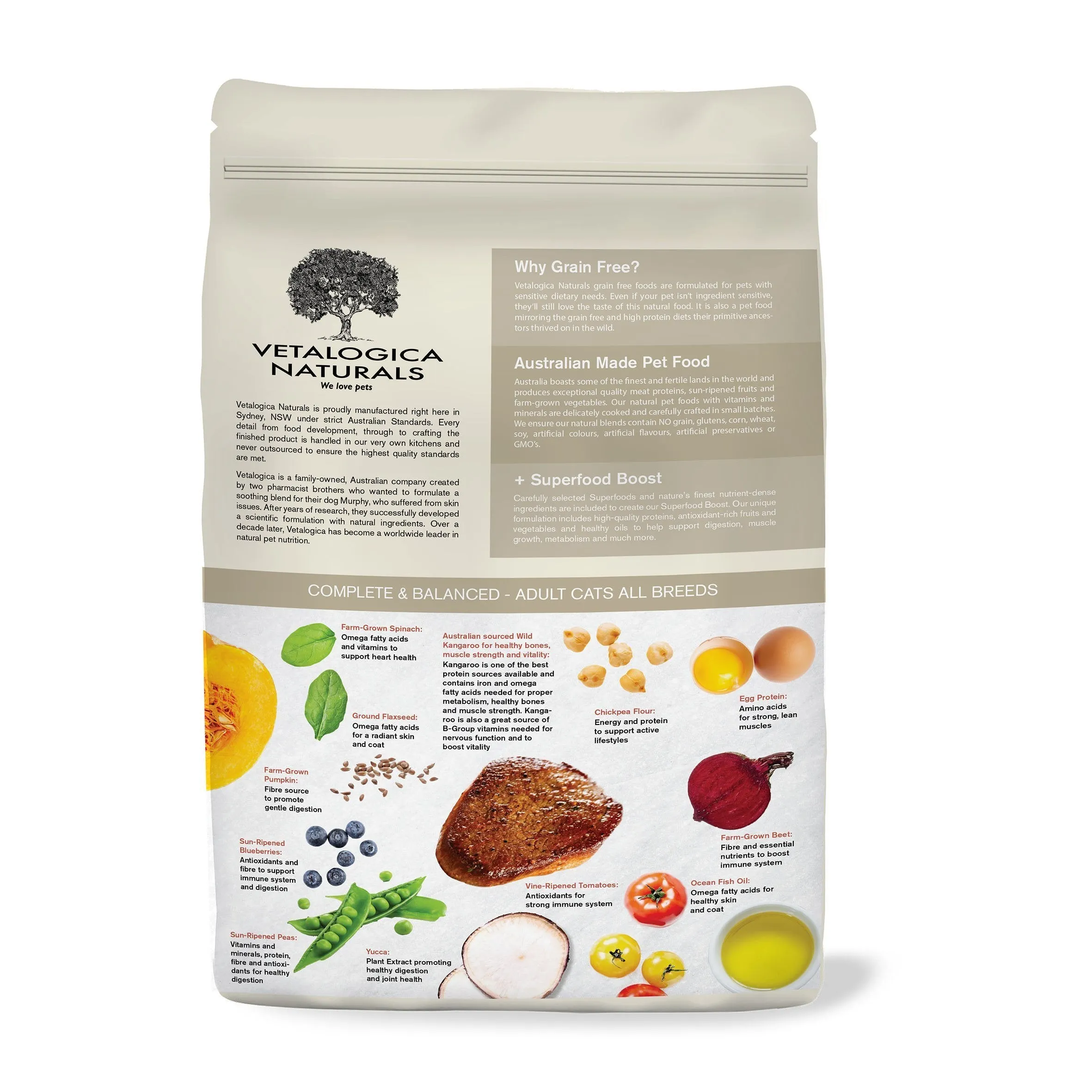 Vetalogica Naturals Grain Free Kangaroo Dry Cat Food 3kg