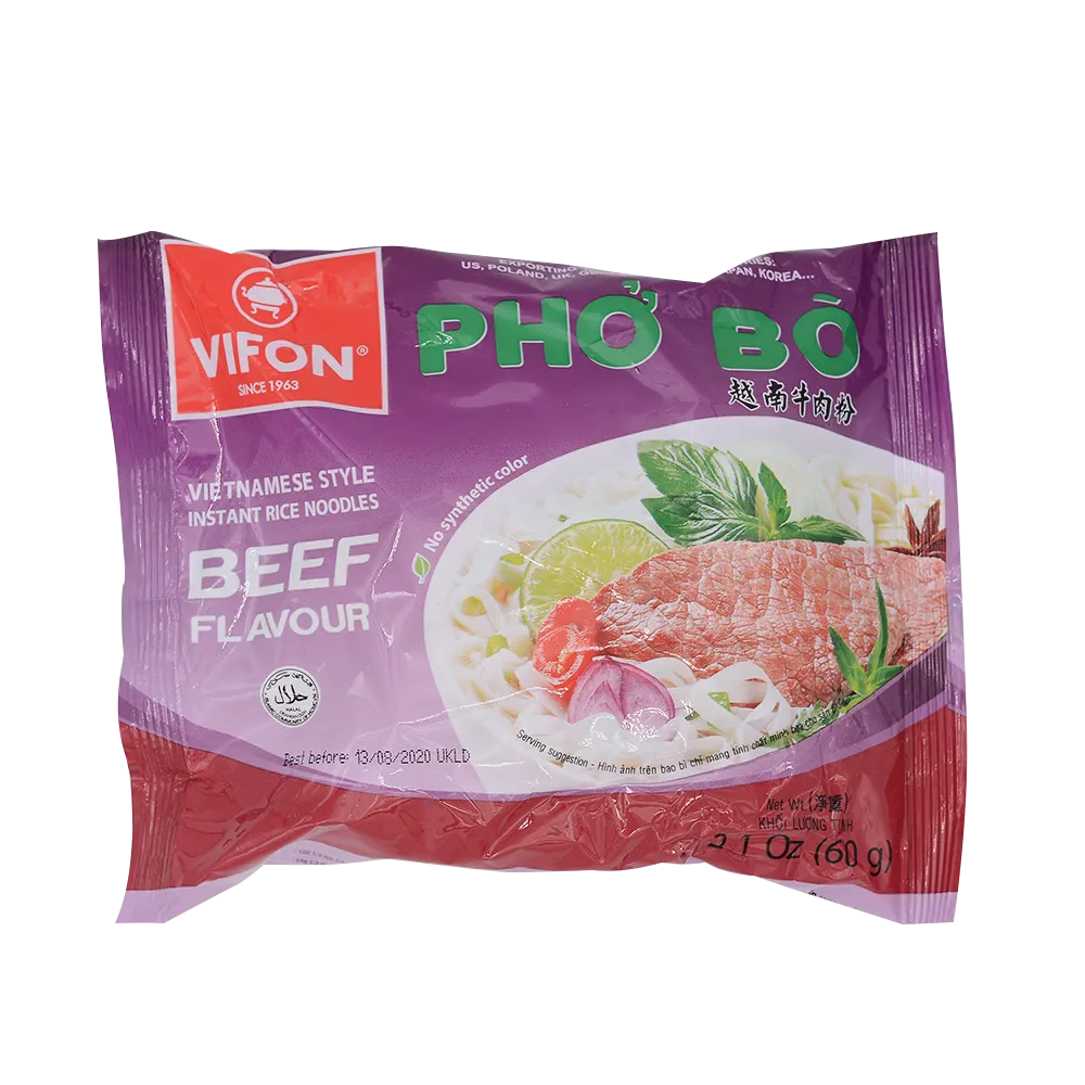 Vifon Rice Noodle Beef Flavour Bag 60g - Pho Bo