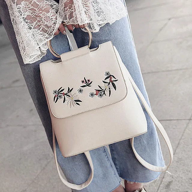 WELLVO Design Cat' hand Women Backpack Embroidery Casual School Bags For Teenager Girls Quality Female Travel Back Packs XA622B