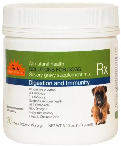 WellyTails Dog Supplement for Digestion and Immune Support with Omega 3 Oil and Probiotics