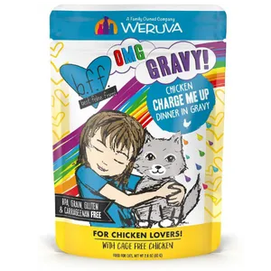 Weruva BFF OMG Chicken Charge Me Up Dinner in Gravy Wet Cat Food Pouches 2.8 oz