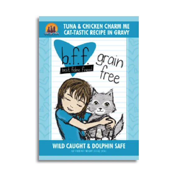 Weruva BFF OMG Tuna & Chicken Charm Me Dinner in Gravy Wet Cat Food Pouches 3 oz