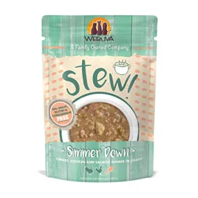 Weruva Stew! Simmer Down Turkey, Chicken & Salmon Dinner in Gravy Wet Cat Food Pouches 3oz